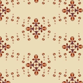 Byzantine stylization of crosses, Brown on a yellow-beige background