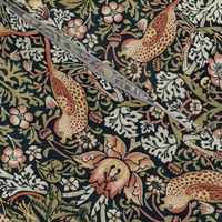 Strawberry Thief by William Morris - MEDIUM - original antiqued restored reconstruction  art nouveau art deco canvas fabric background- sepia tanned ArtsandCraftsMovementSF