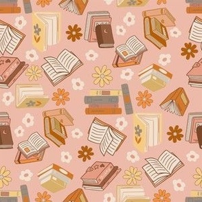 SMALL books fabric - library fabric, book worm, librarian, reading, story