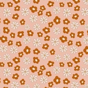 MINI boho groovy floral fabric - neutral fabrics, daisy fabric, spring floral