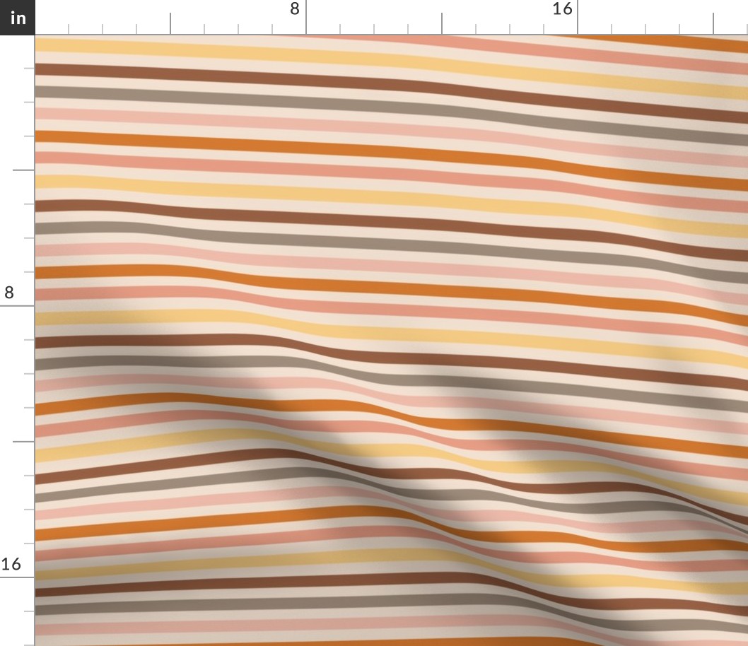 MEDIUM boho muted stripe fabric - neutral stripes