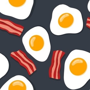 Large, Bacon and Eggs on Slate