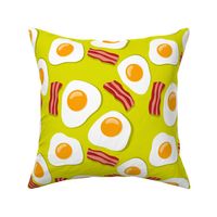 Large, Bacon and Eggs on Lime Green