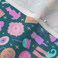 Cute and Spooky Pastel Halloween Teal