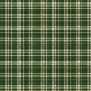Dark Green Distressed Christmas Plaid - Small Scale