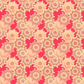 Bohemian Blooms Apricot Coral - Pink - Small Scale