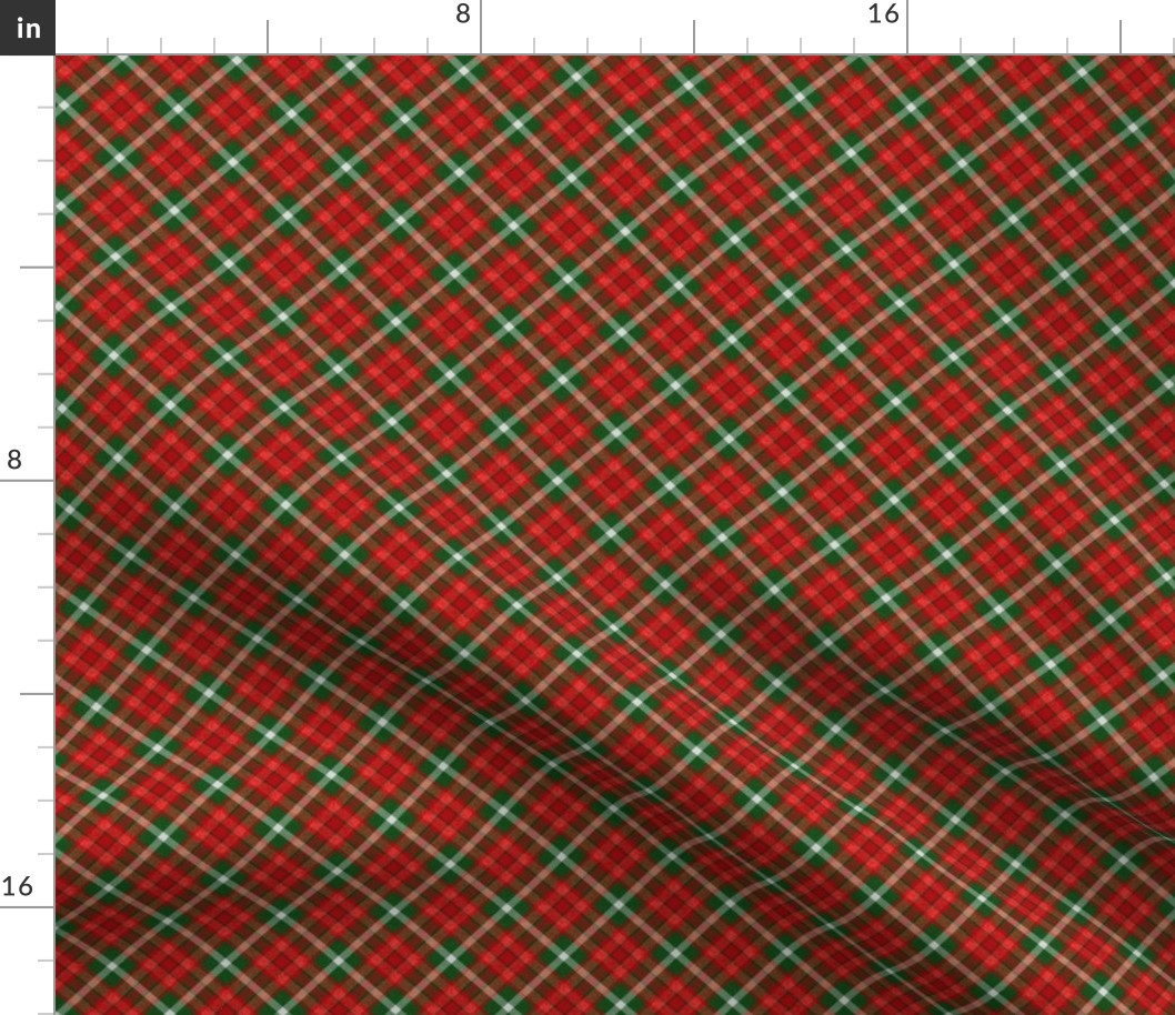 Small Scale Custom Christmas Red and Green Apple Plaid
