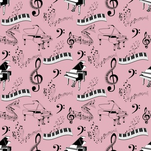 Piano Print No. 2 Dusty Pink - Medium Version