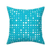 Seeing Spots - Retro Halftone Polka Dot Aqua Blue Large Scale