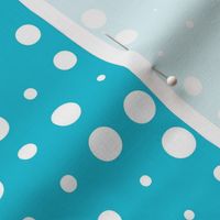 Seeing Spots - Retro Halftone Polka Dot Aqua Blue Large Scale