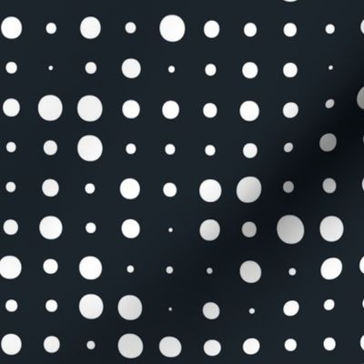 Seeing Spots - Retro Halftone Polka Dot Midnight Blue Large Scale