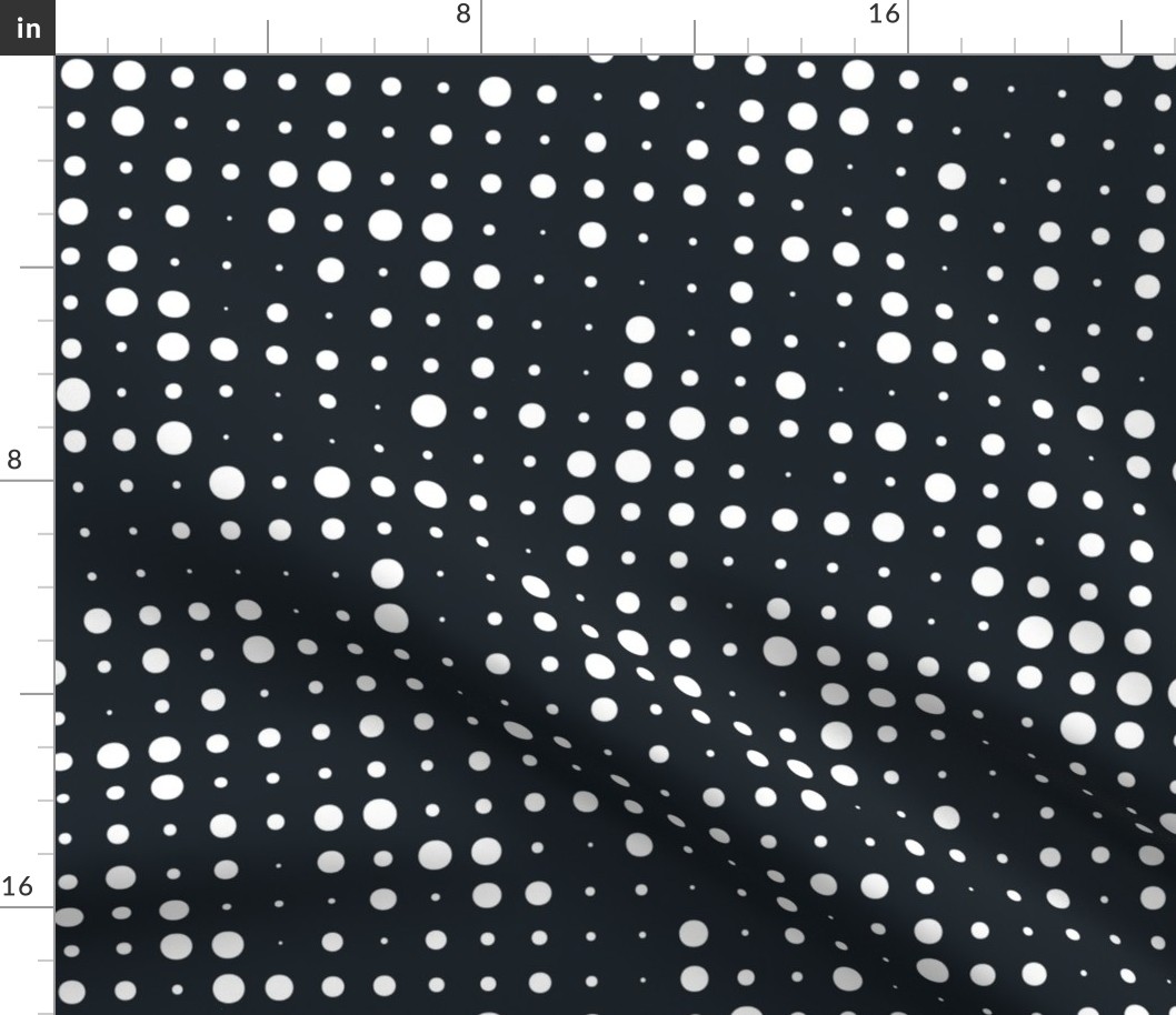 Seeing Spots - Retro Halftone Polka Dot Midnight Blue Large Scale