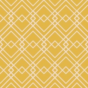 Art Deco Geometric Lines - Golden Yellow - Larger Scale