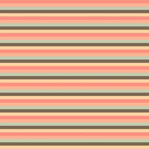Thin horizontal stripes Brown, Pink, Yellow, Peach, Green, Pastel