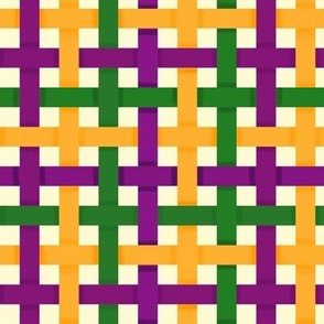 Three Color Woven Ribbons in Mardi Gras Gold Purple and Green