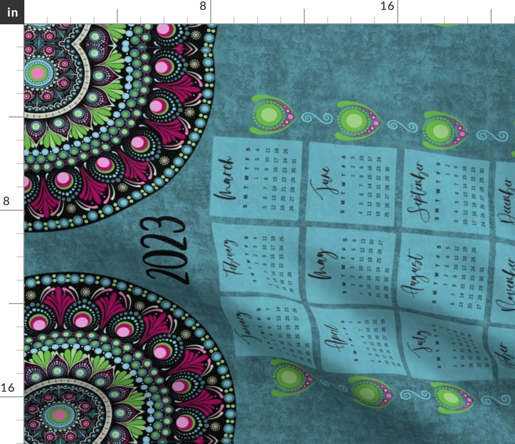 Dotted Mandala Wall Calendar2023