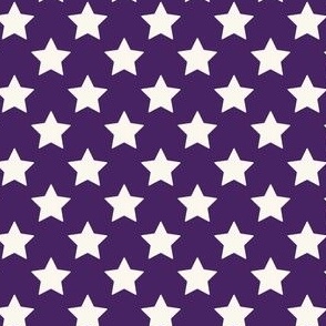 Stars - Cream on Purple - small