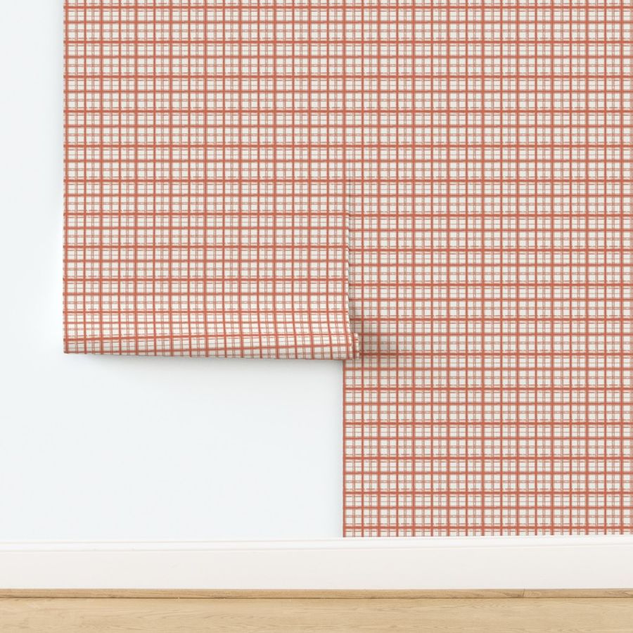 Plaid Magic_Small-Plain-Cream-soft-red_Hufton-Studio