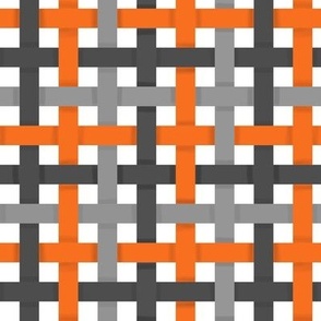 Three Color Woven Ribbons in Halloween Black Orange and Gray on White
