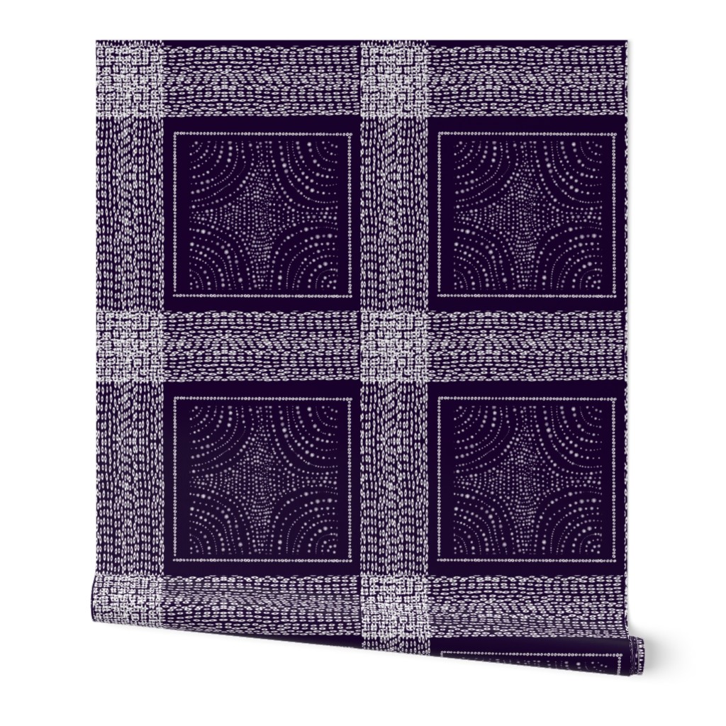 Going Viral   Deep indigo purple beaded lattice, pattern