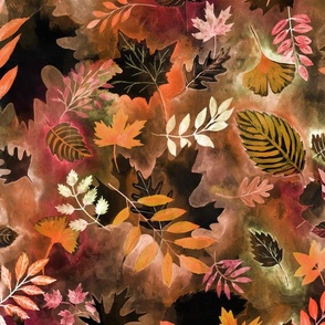 Fall Leaves watercolor, autumn leaf, the colors of September