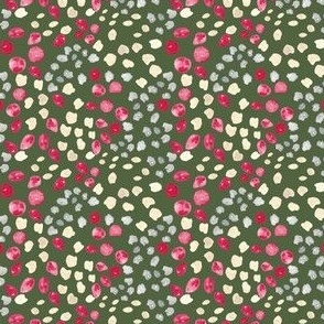 pebbles green,  spots, polka, dots, 3 inch fabric 