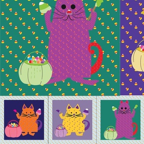 Dotted Cats Painting Candy Corn cut and sew placemats
