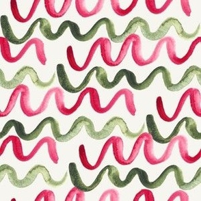 wiggly stripe cream, 6 inch fabric 24 inch wallpaper, Christmas stripe, organic stripe, watercolor
