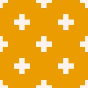 Boho geometry 4 - beige crosses on yellow