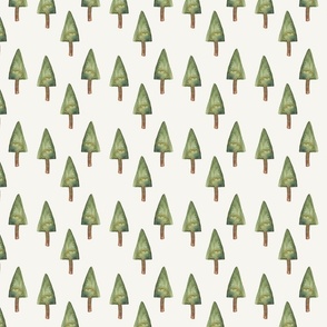 Oh Christmas Tree, 4 inch fabric 24 inch wallpaper, watercolor Christmas tree, gender neutral, pine tree, large design