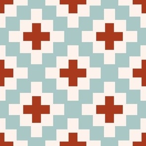 Boho geometry 5 - beige, blue, red