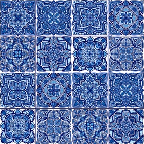 blue ceramic textile