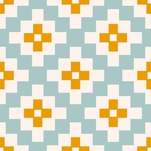 Boho geometry 3 - blue, yellow