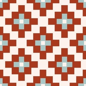 boho pattern 3 - red, blue