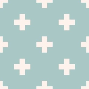 Boho geometry 4 - beige crosses on blue