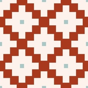 Boho geometry 1 - beige, red