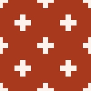 Boho geometry 4 - beige crosses on red