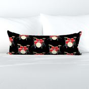 Red Dum Set Black Large wallpaper fabric pattern 