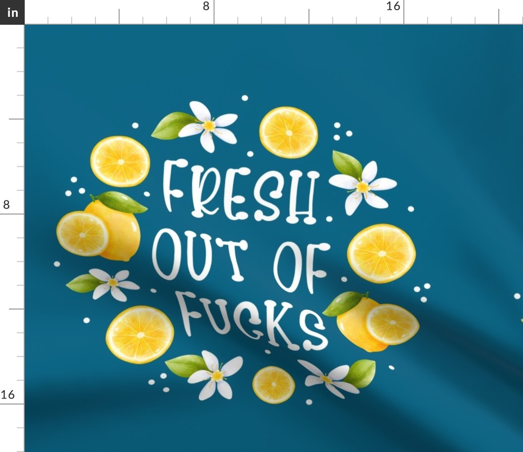  18x18 Panel Fresh Out of Fucks Adult Sweary Humor for DIY Throw Pillow or Cushion Cover