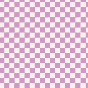  small // Retro Checker Chequerboard Pattern in Purple Lavender