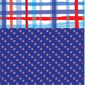 Red White Blue 9  BACKS, cut and sew placemats