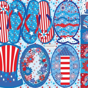 Red White Blue Placemats 6 cut and sew placemats