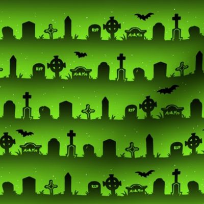  Cemetery Stripes in Neon Green 1/2 Size