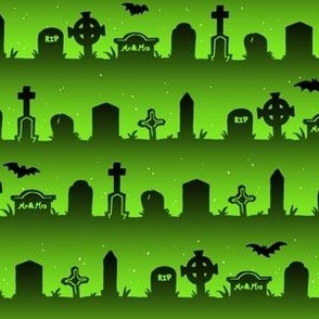  Cemetery Stripes in Neon Green 1/2 Size