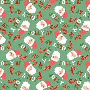 MINI  JOLLY AF holiday christmas fabric - green