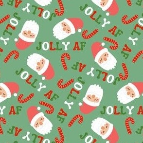 SMALL  JOLLY AF holiday christmas fabric - 