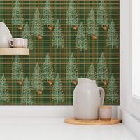 Evergreen Plaid with Pinecones