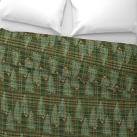 Evergreen Plaid with Pinecones