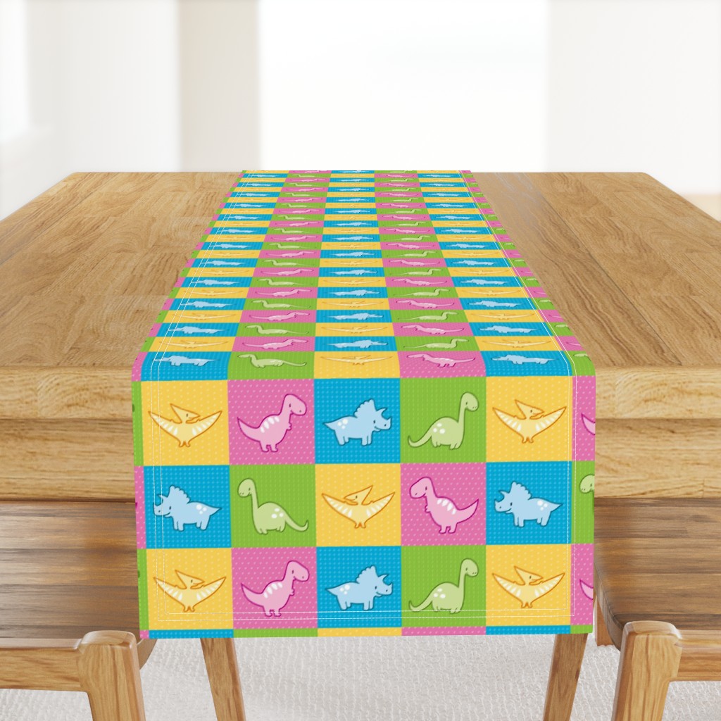 Dinosaurs cheater quilt pink