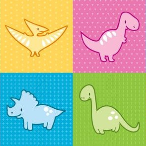 Dinosaurs cheater quilt pink